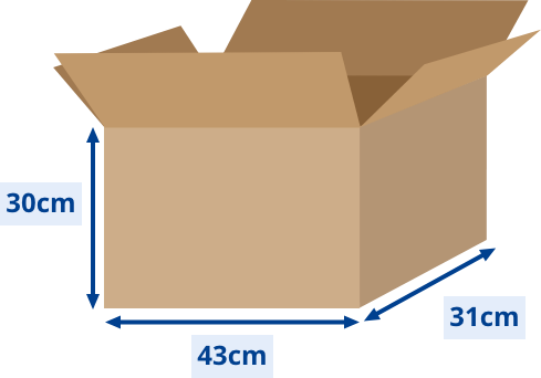箱のサイズ 横43cm 縦31cm 高さ30cm